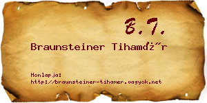 Braunsteiner Tihamér névjegykártya